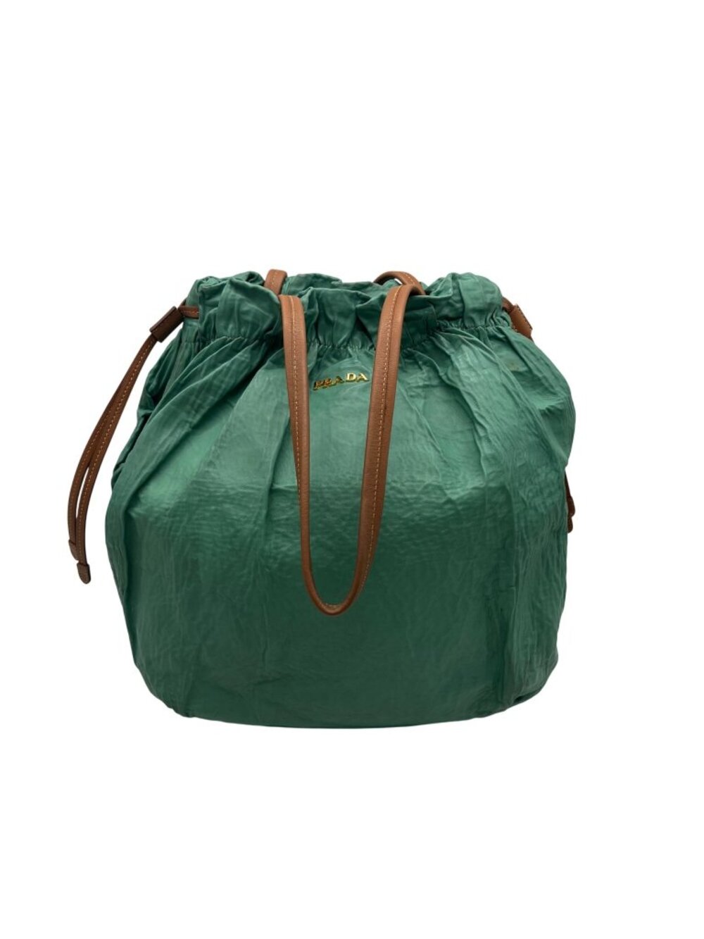 Prada Green Leather Shoulder Bag
